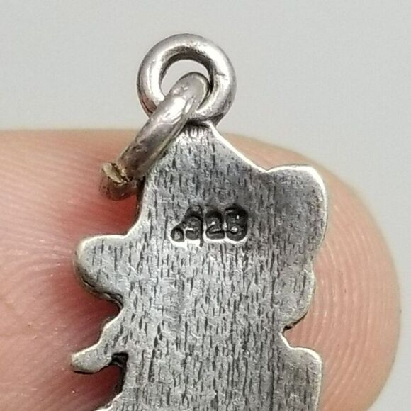 Vintage Sterling Silver Mustache Gentleman in a Suit with Hat Pendant Charm - Picture 3 of 7